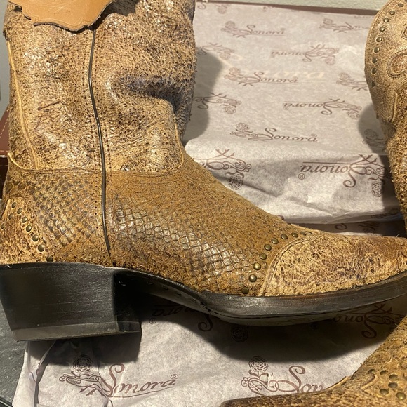 Womens Sonora all leather cowboy boots size 10B, worn once, like new! - Picture 4 of 6